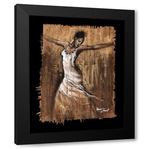 Graceful Motion I Black Modern Wood Framed Art Print with Double Matting by Stewart, Monica