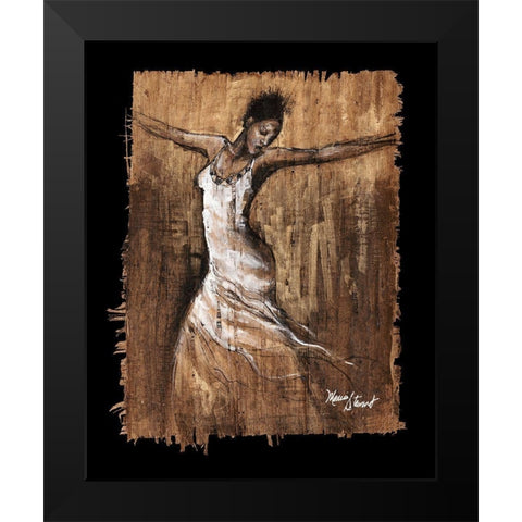 Graceful Motion I Black Modern Wood Framed Art Print by Stewart, Monica