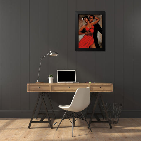 Fantasy in Red Black Modern Wood Framed Art Print by Stewart, Monica