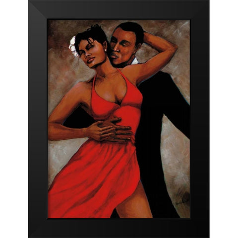 Fantasy in Red Black Modern Wood Framed Art Print by Stewart, Monica