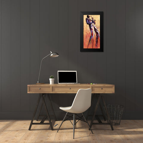 Sax Solo Black Modern Wood Framed Art Print by Stewart, Monica