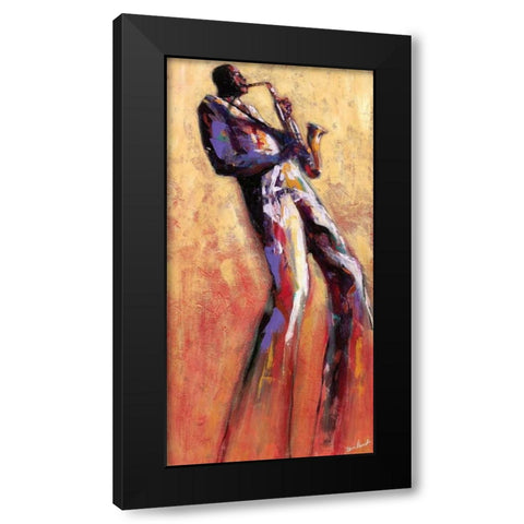 Sax Solo Black Modern Wood Framed Art Print with Double Matting by Stewart, Monica