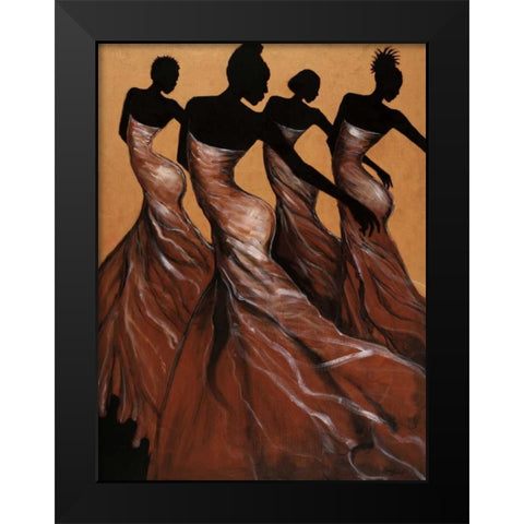 Flow Black Modern Wood Framed Art Print by Stewart, Monica