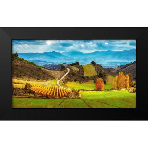 Navarra Black Modern Wood Framed Art Print by Van de Goor, Lars