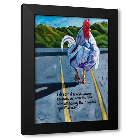 Don’t Ask Black Modern Wood Framed Art Print by Wronski, Kathryn