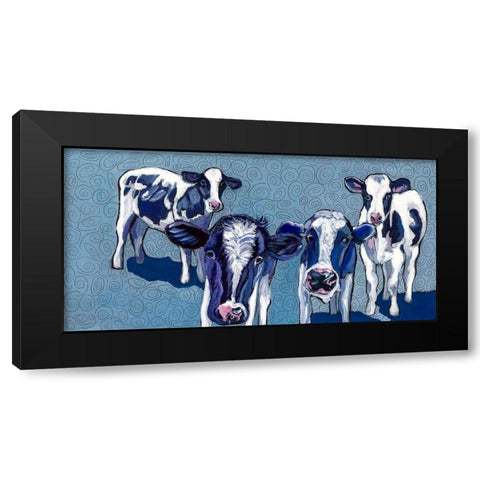 Four Cows Black Modern Wood Framed Art Print by Wronski, Kathryn