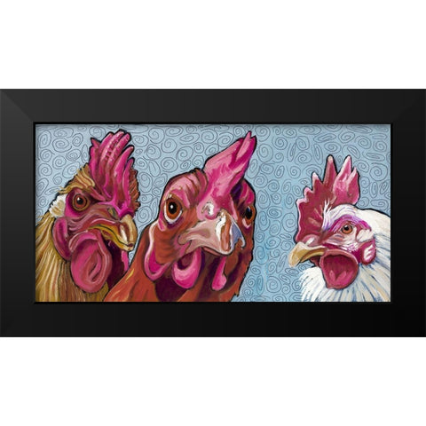 Three Chicks Black Modern Wood Framed Art Print by Wronski, Kathryn