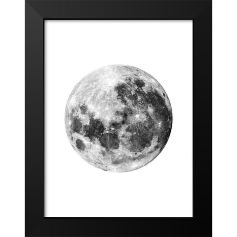 Full Moon Black Modern Wood Framed Art Print by Wong, Brandon