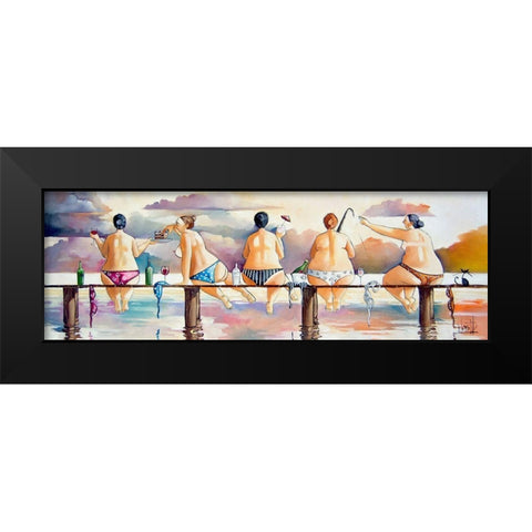 On the Jetty II Black Modern Wood Framed Art Print by West, Ronald