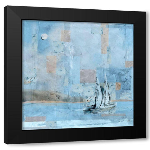 Sailboat No. 1 Black Modern Wood Framed Art Print with Double Matting by Wiley, Marta