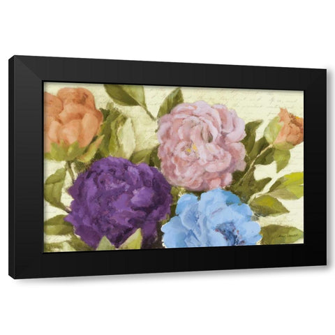 Newly Blossomed Peonies Black Modern Wood Framed Art Print by Loreth, Lanie