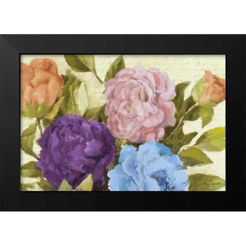 Newly Blossomed Peonies Black Modern Wood Framed Art Print by Loreth, Lanie