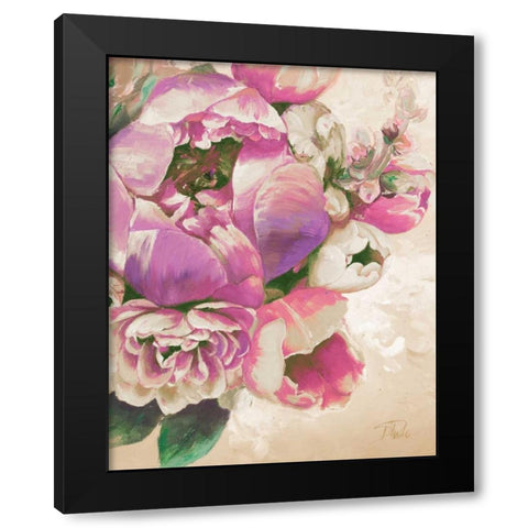 Beautiful Bouquet of Peonies in Pink I Black Modern Wood Framed Art Print by Pinto, Patricia