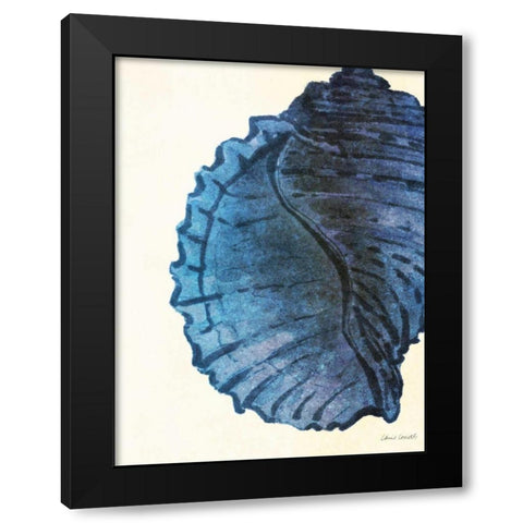Blue Shell III Black Modern Wood Framed Art Print by Loreth, Lanie