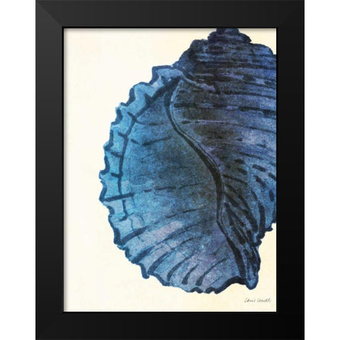 Blue Shell III Black Modern Wood Framed Art Print by Loreth, Lanie
