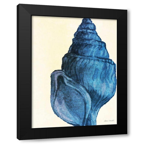 Blue Shell IV Black Modern Wood Framed Art Print with Double Matting by Loreth, Lanie