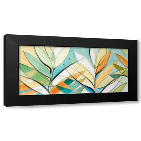 Palm Abstract Panel Black Modern Wood Framed Art Print by Loreth, Lanie