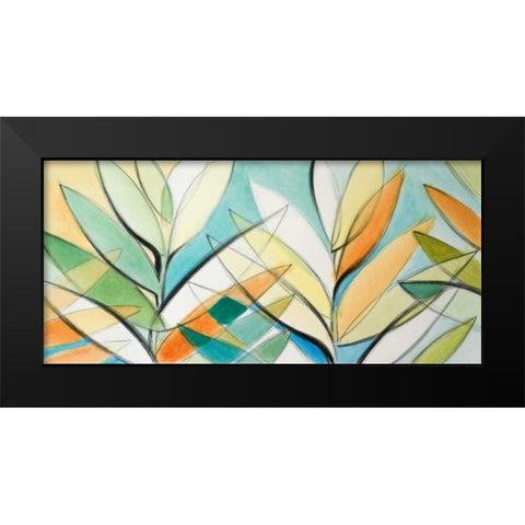 Palm Abstract Panel Black Modern Wood Framed Art Print by Loreth, Lanie