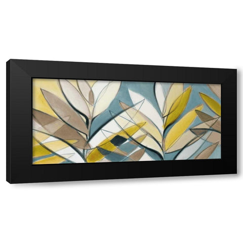 Rich Palm Abstract Panel Black Modern Wood Framed Art Print by Loreth, Lanie