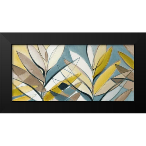 Rich Palm Abstract Panel Black Modern Wood Framed Art Print by Loreth, Lanie