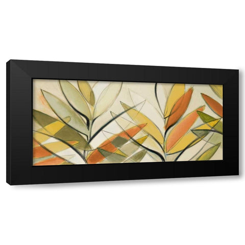Autumn Palm Abstract Panel Black Modern Wood Framed Art Print by Loreth, Lanie