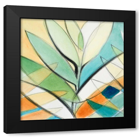 Palm Abstract II Black Modern Wood Framed Art Print with Double Matting by Loreth, Lanie