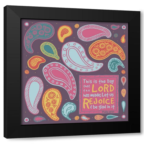 Inspired Paisley I Black Modern Wood Framed Art Print by Metz, Andi