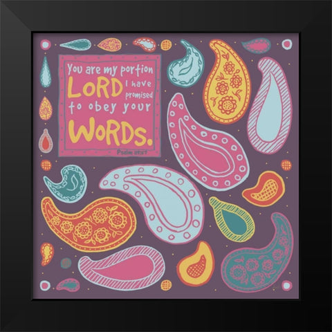 Inspired Paisley II Black Modern Wood Framed Art Print by Metz, Andi