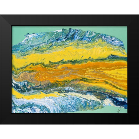 Yellowstone Black Modern Wood Framed Art Print by Mercado, M.