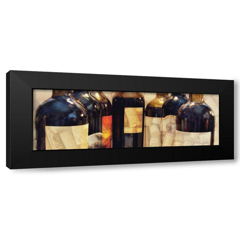 Wine Label Panel II Black Modern Wood Framed Art Print with Double Matting by Peck, Gail