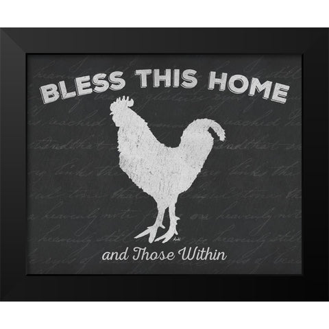 Bless This Home And Those Within Black Modern Wood Framed Art Print by Metz, Andi