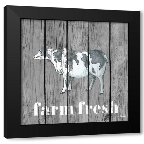 Wood Farm Grey I Black Modern Wood Framed Art Print with Double Matting by Metz, Andi
