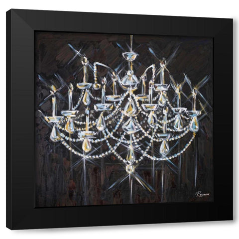 Chandelier II Black Modern Wood Framed Art Print by French-Roussia, Heather A.