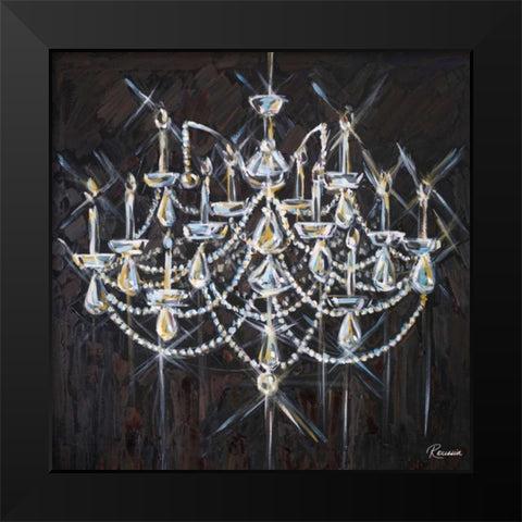 Chandelier II Black Modern Wood Framed Art Print by French-Roussia, Heather A.