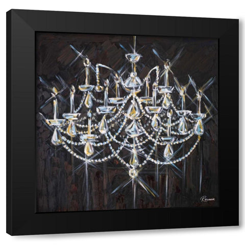 Chandelier II Black Modern Wood Framed Art Print with Double Matting by French-Roussia, Heather A.