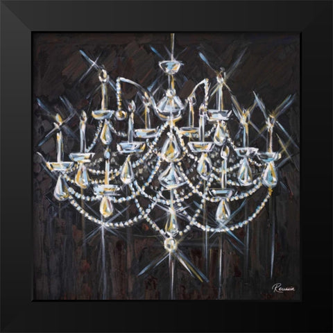 Chandelier II Black Modern Wood Framed Art Print by French-Roussia, Heather A.