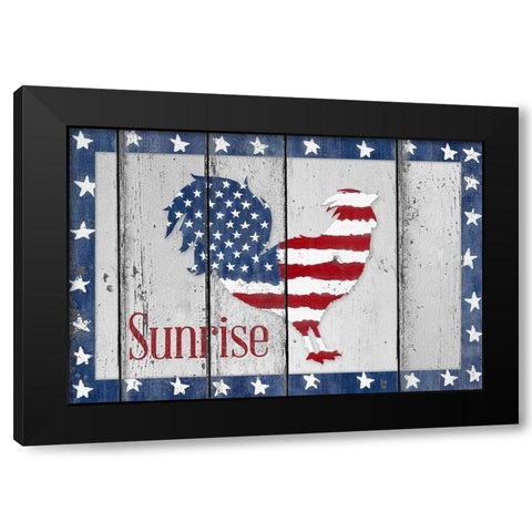 Patriotic Sunrise Black Modern Wood Framed Art Print with Double Matting by Edwins, Hugo