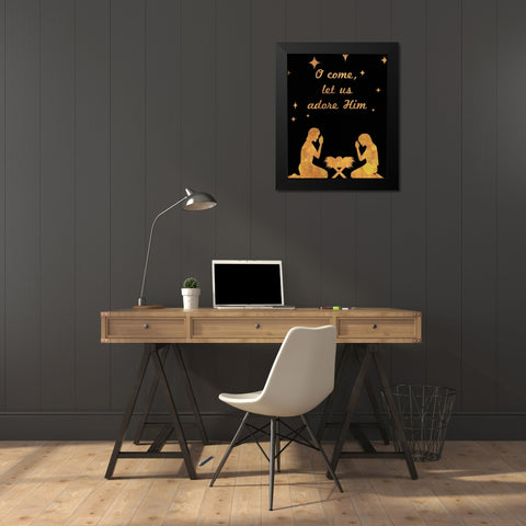 O Christmas I Black Modern Wood Framed Art Print by Studio, Sd Graphics
