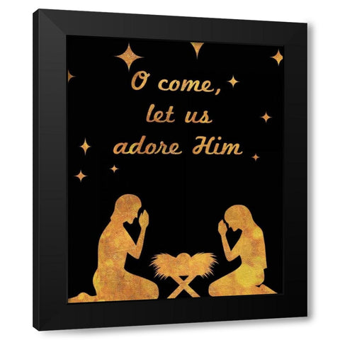 O Christmas I Black Modern Wood Framed Art Print by Studio, Sd Graphics