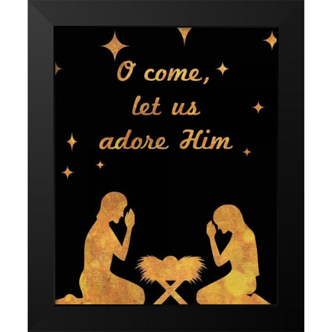 O Christmas I Black Modern Wood Framed Art Print by Studio, Sd Graphics