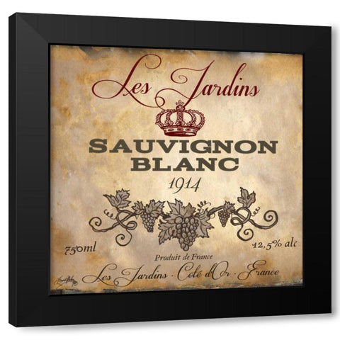 Wine Label VI Black Modern Wood Framed Art Print with Double Matting by Medley, Elizabeth