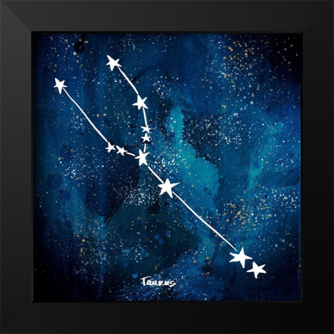 Taurus Black Modern Wood Framed Art Print by Papa, Kat