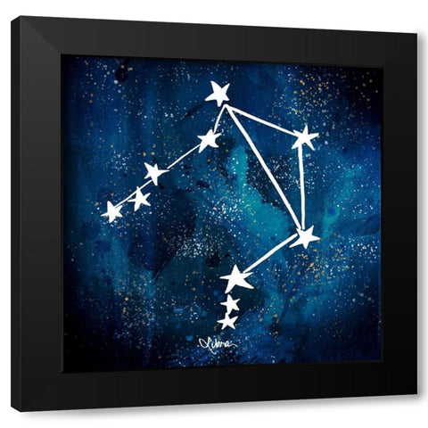 Libra Black Modern Wood Framed Art Print by Papa, Kat