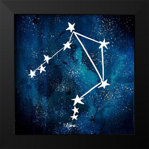 Libra Black Modern Wood Framed Art Print by Papa, Kat