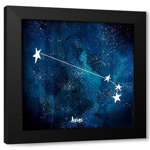Aries Black Modern Wood Framed Art Print by Papa, Kat