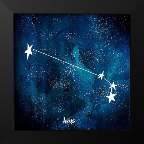 Aries Black Modern Wood Framed Art Print by Papa, Kat