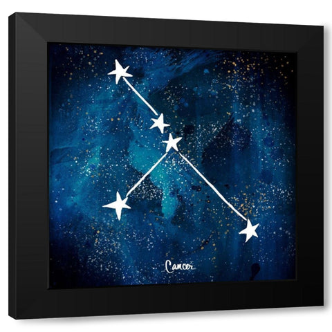 Cancer Black Modern Wood Framed Art Print by Papa, Kat