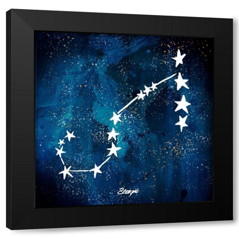 Scorpio Black Modern Wood Framed Art Print with Double Matting by Papa, Kat