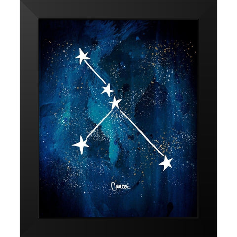 Cancer Black Modern Wood Framed Art Print by Papa, Kat