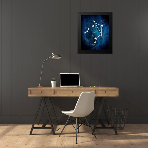 Libra Black Modern Wood Framed Art Print by Papa, Kat